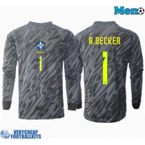 Brazil Alisson Becker #1 Goalkeeper Replica Away Shirt Copa America 2024 Long Sleeve